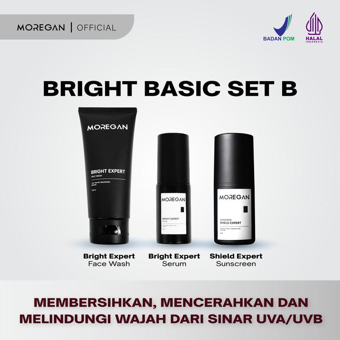 Gambar MOREGAN BRIGHT BASIC PACKAGE | PAKET BASIC | PEMBERSIH WAJAH PRIA - BRIGHT BASIC B dari Moregan Official undefined Tokopedia