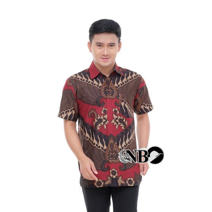 Gambar Baju Koko Jumbo Lengan Pendek Pria XXL XXXL Kombinasi Muslim Dewasa - hem batik, L dari Chamdy Shop undefined Tokopedia