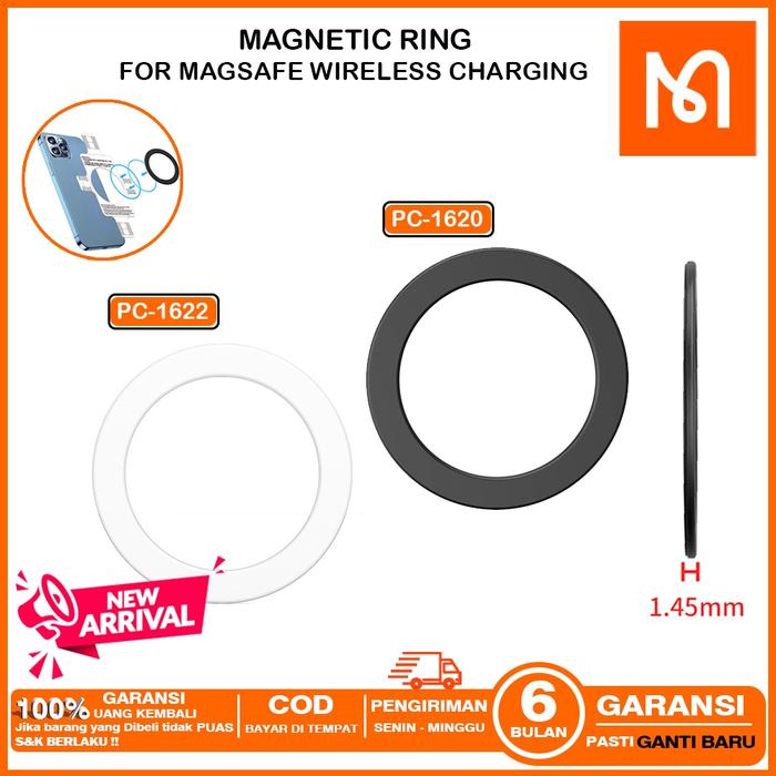 Mcdodo magsafe wireless charging magnetic ring plate sticker iphone Putih