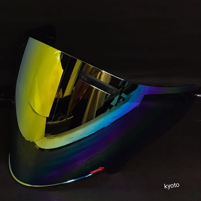 Gambar ( FREE RECHET ) VISOR LOOK AR*I PAKET GANTENG KYOTO/DYNAMIC/KYT REVO - R RAINBOW GOLD dari Osbe Bikers Store undefined Tokopedia