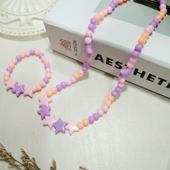 Gambar set kalung anak custom nama - set pastel, custom nama dari Bros Lala undefined Tokopedia
