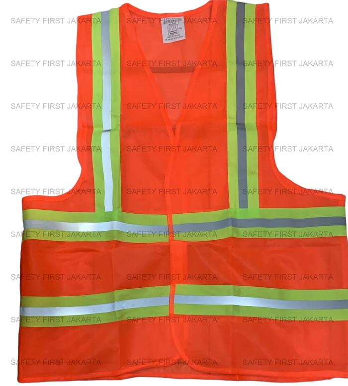 Rompi Orange Vests Orange Project X Net Safety Vest