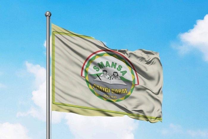 Gambar Bendera Sekolah Custom, bendera kelas Berkualitas berbagai ukuran - 60cm x 90cm, satin 1 sisi dari Mirror Advertising undefined Tokopedia