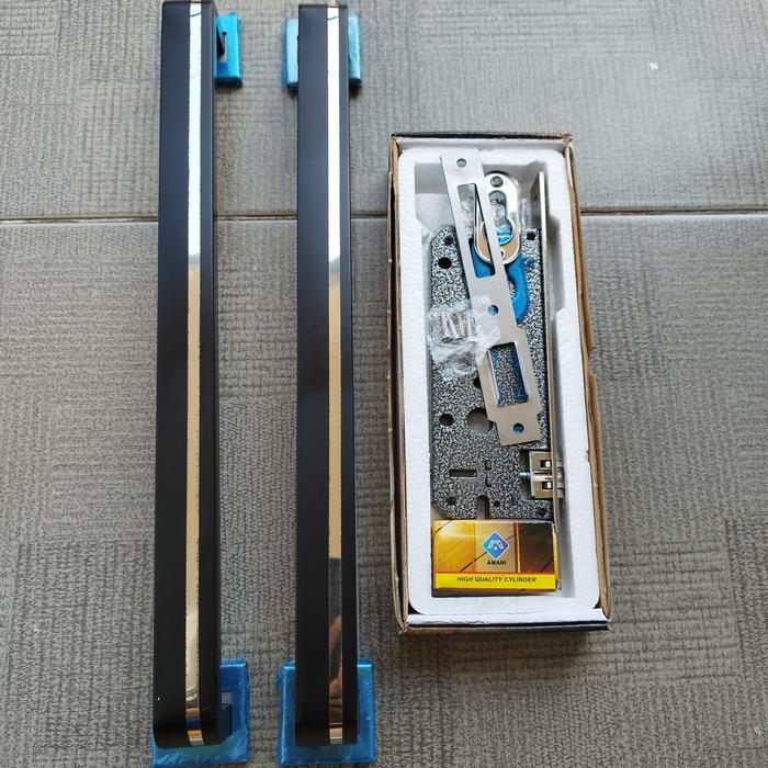 Gambar Paket handle pintu 45cm dan kunci pelor - gagang pintu rumah kupu - 1st hdle hitam dari HOSANA789 undefined Tokopedia