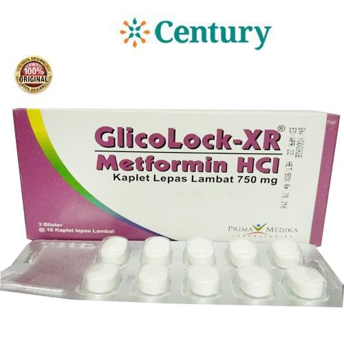Gambar GLICOLOCK-XR 750MG 1 STRIP 10 TABLET/METFORMIN/OBAT DIABETES dari Apotik Century undefined Tokopedia