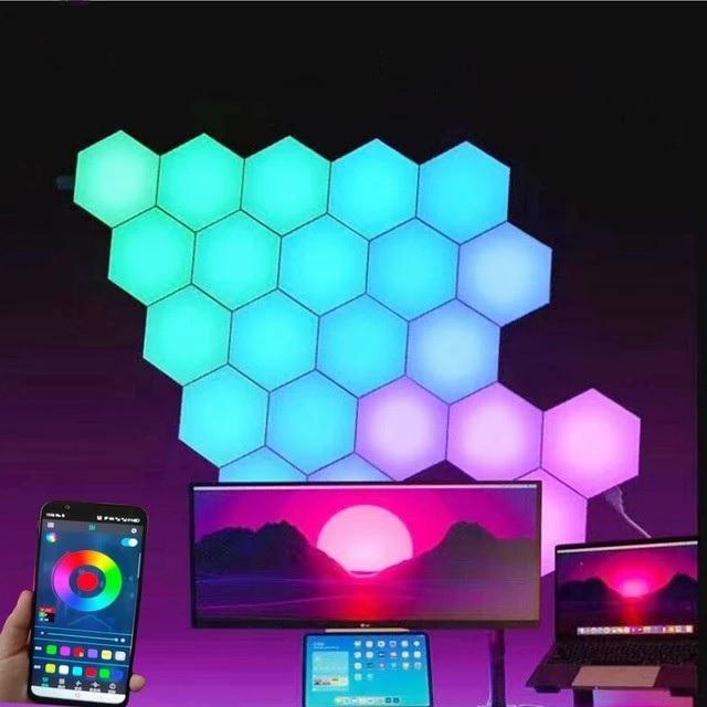 Gambar Lampu Dinding Tembok Hexagon Hexagonal Lamp Rumah LED RGB App Control - 3 PCS dari HASIBU undefined Tokopedia