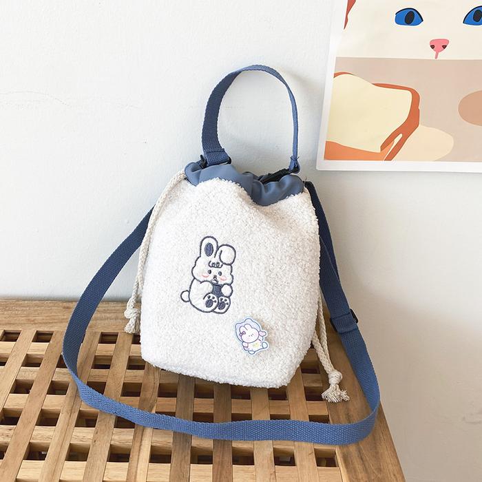 Gambar Mismi Orion Bag Tas Selempang Wanita Korea Plush Rabbit - 20O - Biru dari Mismi Official Store undefined Tokopedia