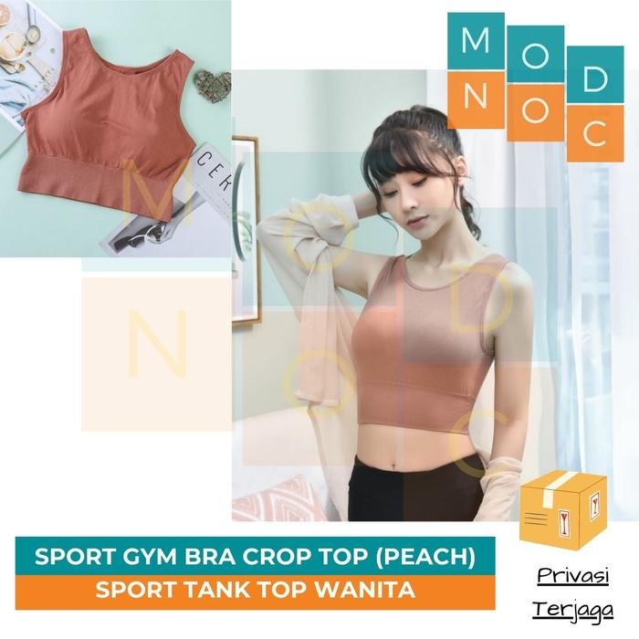 Gambar Sport Bra Tank Top Crop Top Wanita Cocok Untuk Olahraga Yoga Running - Peach dari Modnoc Store undefined Tokopedia