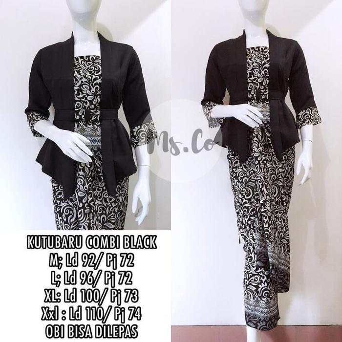 Gambar Best Seller !! Setelan Kebaya Elinira Kombinasi / Kebaya Etp / Kebaya - Hitam, XL dari Erika.Kebaya undefined Tokopedia