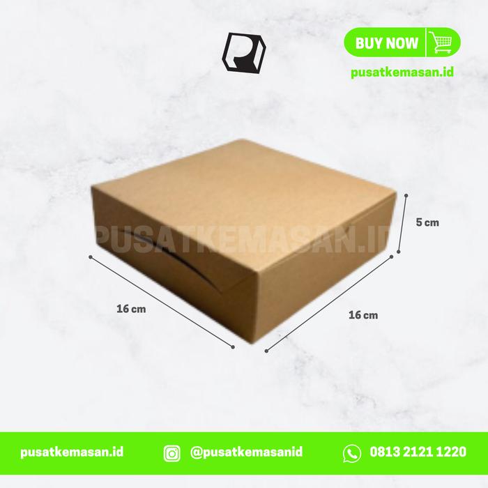 Gambar Kotak Brownies / Kotak Kue / Kotak Roti / Box Roti / Kotak Pizza Kraft - 16 x 16 x 5 cm dari pusatkemasan.id undefined Tokopedia