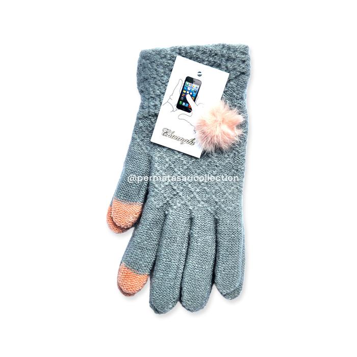 Gambar Sarung Tangan Wanita Glove Touchscreen Winter Rajut Tebal Musim Dingin - Hijau Soft dari Permata Sari Collection undefined 3 Tokopedia