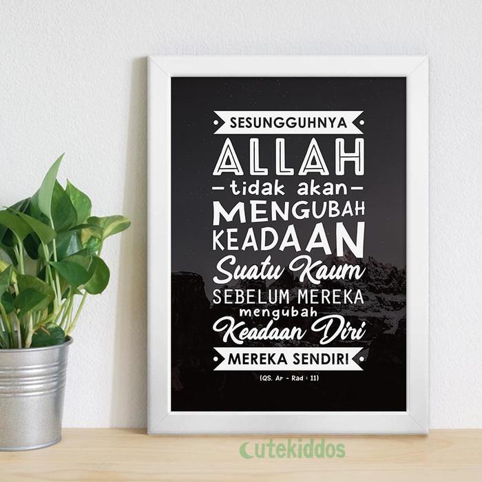 Gambar Hiasan Dinding Pajangan Rumah Wall Decor Motivasi Islami QS Ar-Ra'd 11 - Frame Putih dari cutekiddos undefined Tokopedia