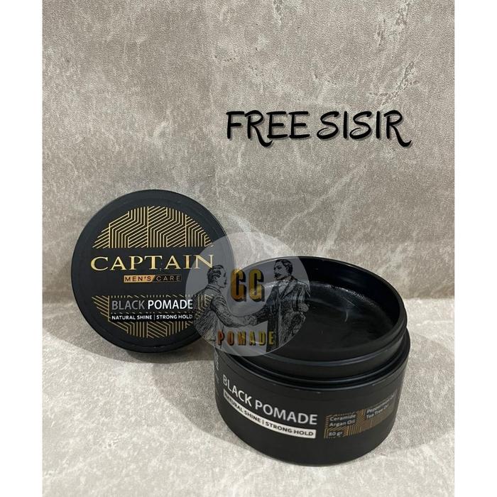 Gambar POMADE CAPTAIN BLACK STRONG HOLD NATURAL SHINE WITH ARGAN & JOJOBA OIL dari GG Pomade undefined Tokopedia