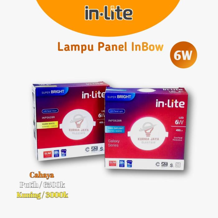 Gambar INLITE Downlight Panel Light LED Inbow 6W Bulat INPS628R - Putih dari Kurnia Jaya Electric undefined Tokopedia