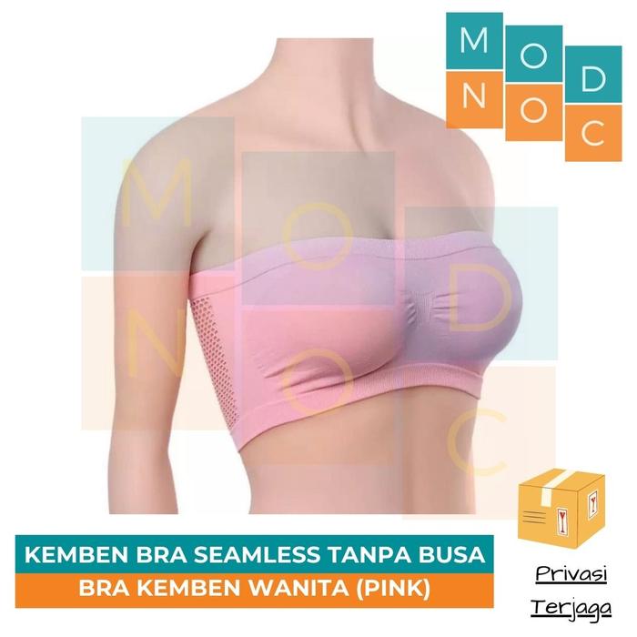 Gambar Kemben Bra Seamless Tanpa Tali Pundak Motif Belakang Jaring Wanita BH - Pink dari Modnoc Store undefined Tokopedia