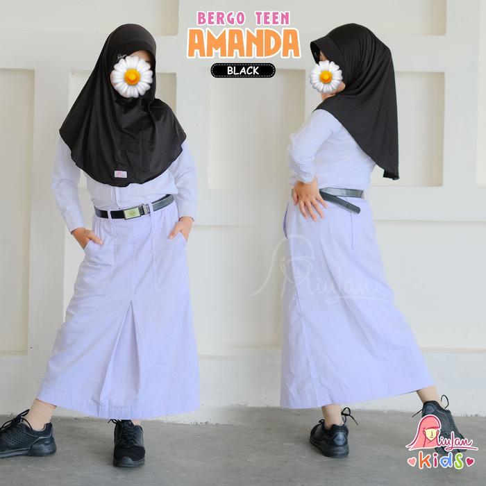 Gambar Bergo AMANDA Teen MiuLan | Bergo Instant Jilbab Hijab Sekolah 8-12 th - black dari Ayasofya Hijab undefined Tokopedia