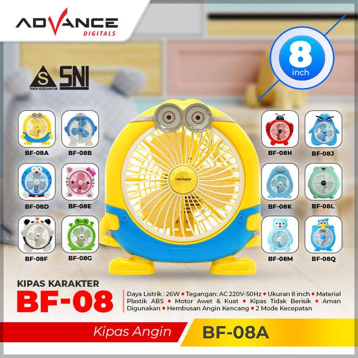 Gambar Kipas Angin Portable Karakter Lucu Advance BF08 8 inch Garansi Resmi - BF-08A dari Advance Official Electronics undefined Tokopedia