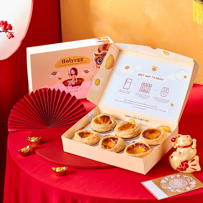 Gambar Holyegg Hampers Imlek CNY Portuguese Egg Tarts 1 box isi 6 pcs - Original 6 Pc, Plastik Bening dari Holyegg undefined Tokopedia