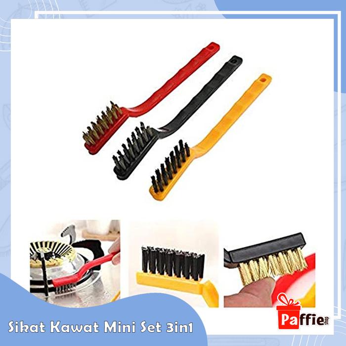 Jual Sikat Kawat Mini Set 3 In 1 Tembaga Stainless Nylon Brush Wire ...