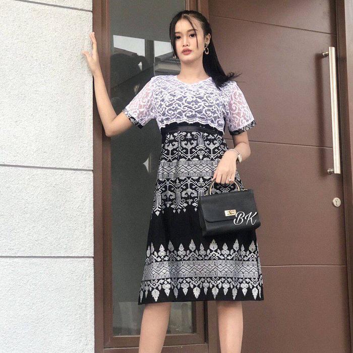 Gambar Dress brokat batik fashion pekalongan - hitam etnik, XL dari DKAYRA FASHION undefined Tokopedia