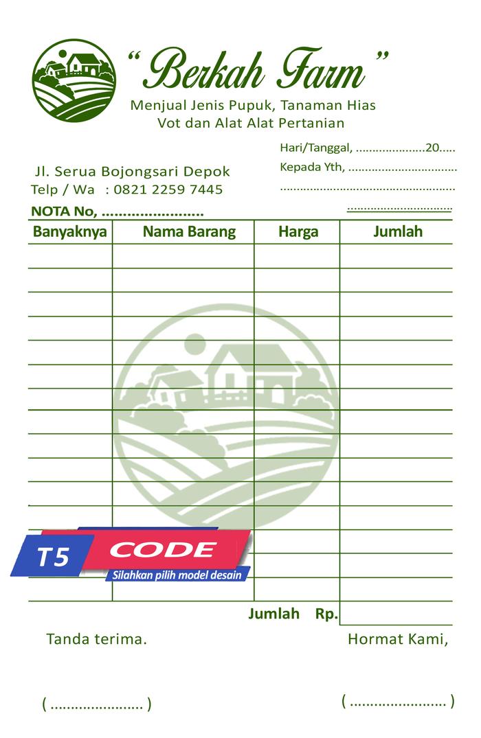 Gambar cetak buku nota 2ply desain suka suka ukuran 1/4 folio - T5, 2 Ply dari cv setiawan printing undefined Tokopedia