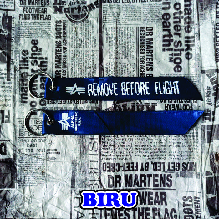 Gambar Remove Before Flight Alpha Industries keytag/keychain - BIRU dari Mellburn undefined Tokopedia