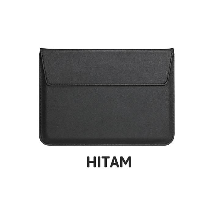 Gambar MacBook Air 11 12 inch Pouch Sleeve Tas Standing Case Leather Stand - Hitam dari HahaStore ID undefined Tokopedia