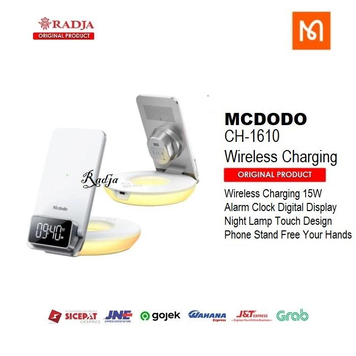 Jual Desktop Stand Mcdodo CH-1610 Wireless Charger Alarm Clock 15W