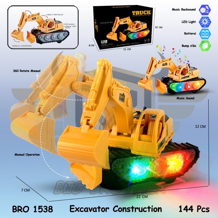 Gambar PROMO BRO1538 Excavator Mainan Anak Excavator Eskavator Eskafator Trax - BRO1538+BTR dari madamoctopus lampung undefined Tokopedia