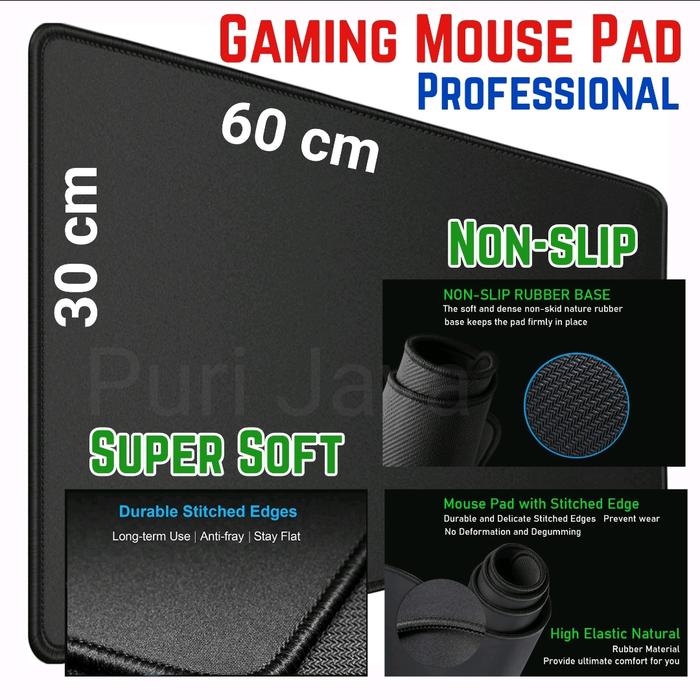 Gambar 90x40 cm 80x50 Mouse Pad XL Polos Besar Hitam Gaming Mousepad 90 80 - 60x30cm dari Puri Jaya_NEW undefined Tokopedia