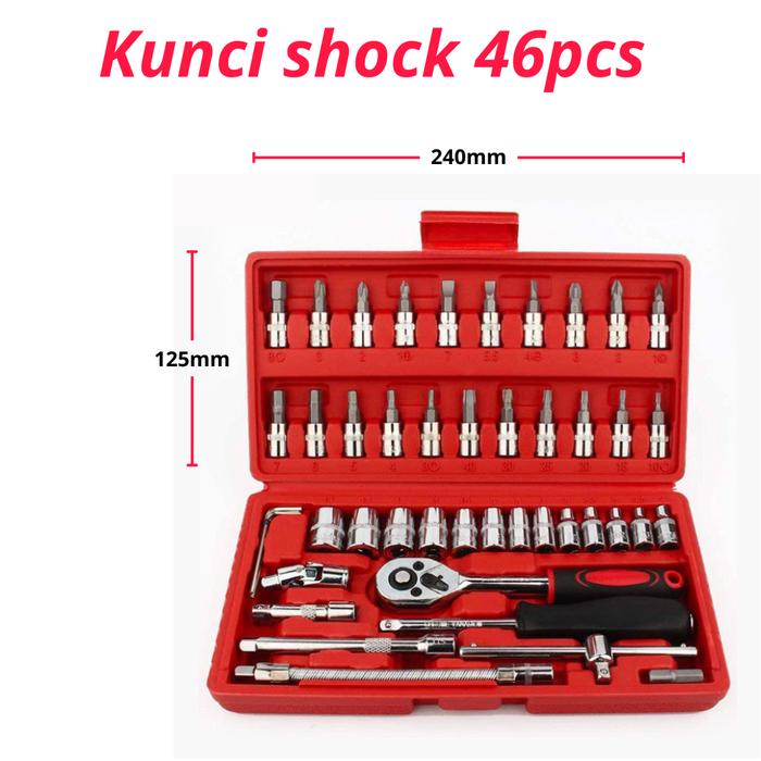 Gambar KENMASTER TOOL KIT SET BLACK 100 PC N2 HAND TOOLSET TOOLKIT TOOLBOX AA - Kunci Shock 46 dari Mas Rido undefined Tokopedia
