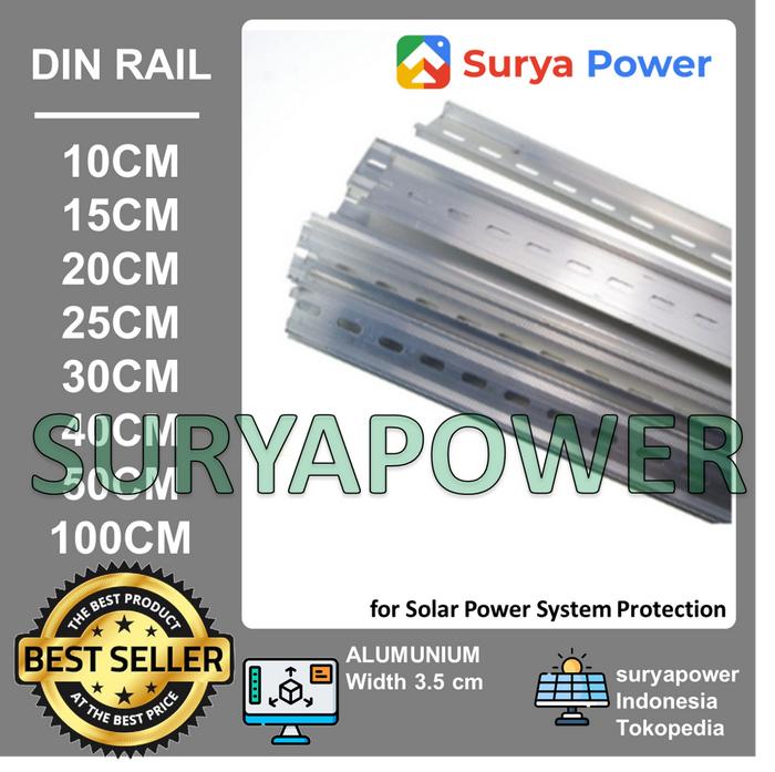 Gambar DIN RAIL MCB ALUMUNIUM - DUDUKAN MCB ALUMUNIUM - SURYAPOWER - 10CM dari SURYAPOWER undefined 4 Tokopedia