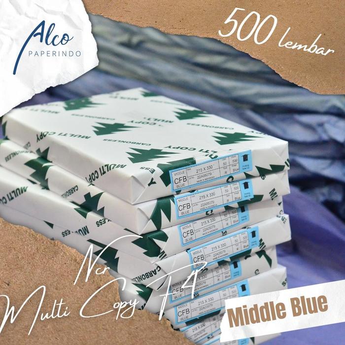 Gambar Kertas NCR F4 isi 500 MULTICOPY Carbonless Paper Kertas Nota Kwitansi - Middle Biru dari Cervil ID undefined Tokopedia