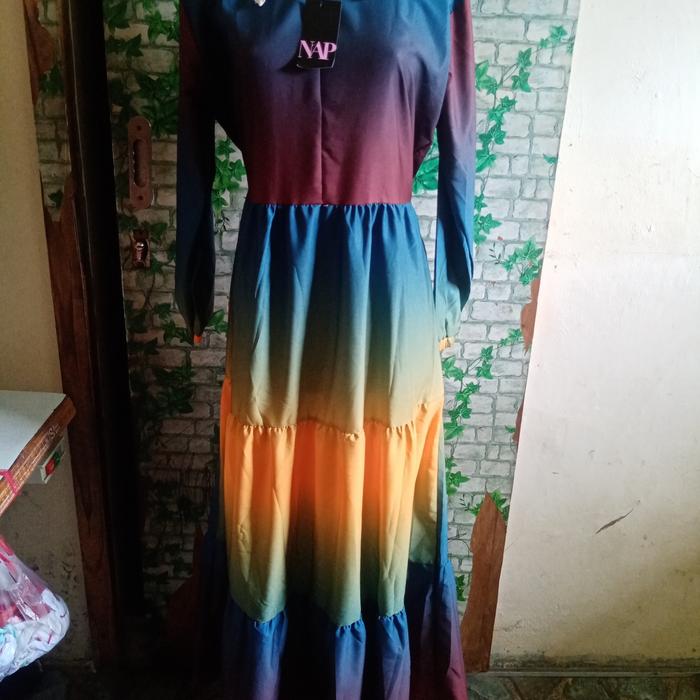 Gambar gamis busui umpak umpak - pelangi dari Alisafi0707 undefined Tokopedia