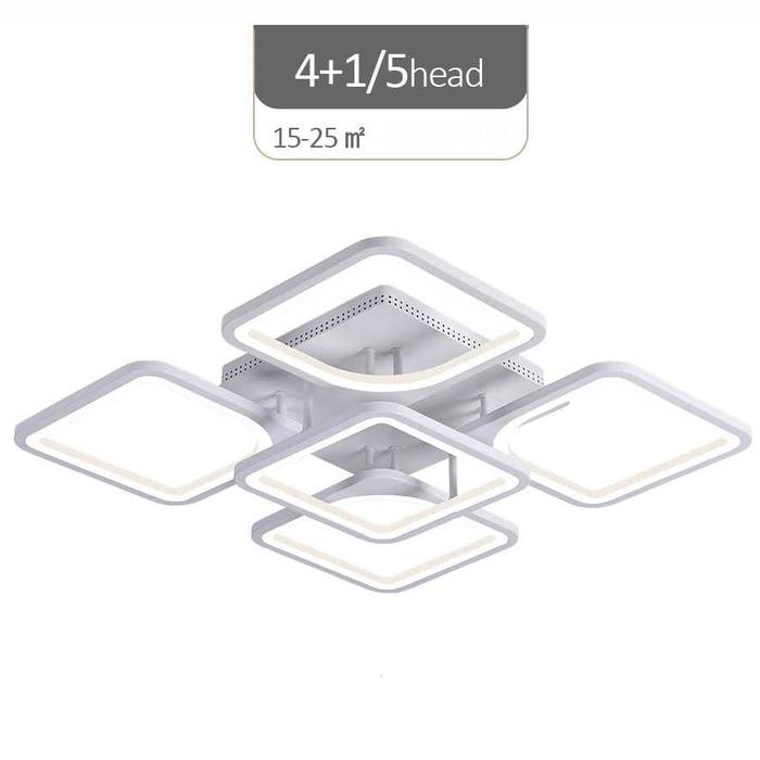 Gambar Lampu LED Plafon Plavon Plapon Modern Rumah Kamar Ruang Tamu Lamp 4+1 - Putih dari HASIBU undefined Tokopedia