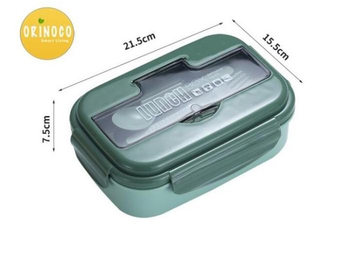 Gambar LunchBox ORINOCO 0225 free sendok & garbu anti tumpah - bpa free - Hijau dari Kioslunchbox_Grosir undefined Tokopedia