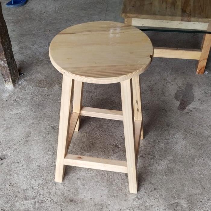 Gambar Kursi bulet kayu, bangku kayu,kursi baso - Natural dari Fadhil store26 undefined Tokopedia
