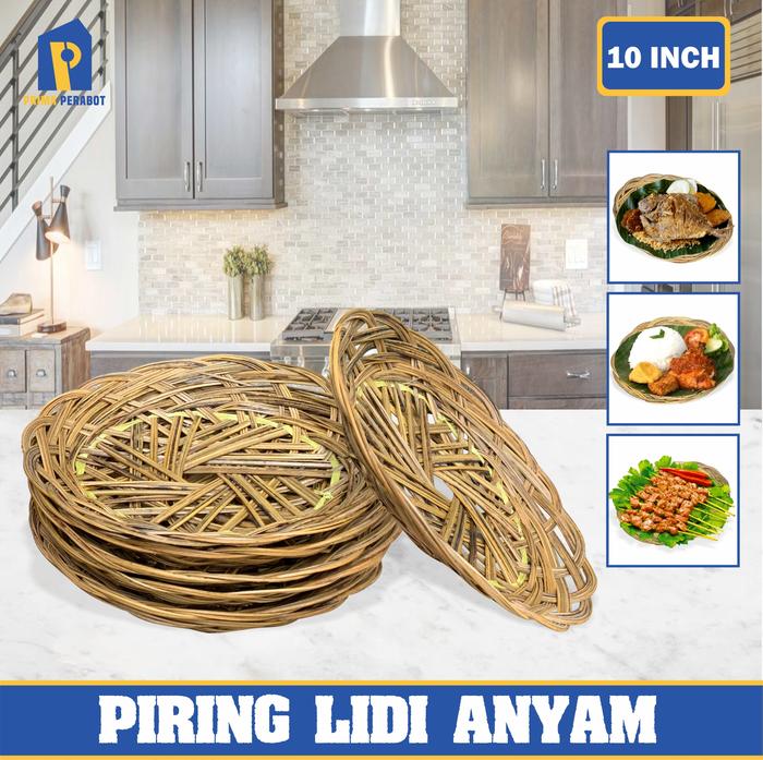 Gambar Piring Lidi Anyaman Wadah Lalapan Berkualitas 10 inch dari Prima Perabot undefined Tokopedia