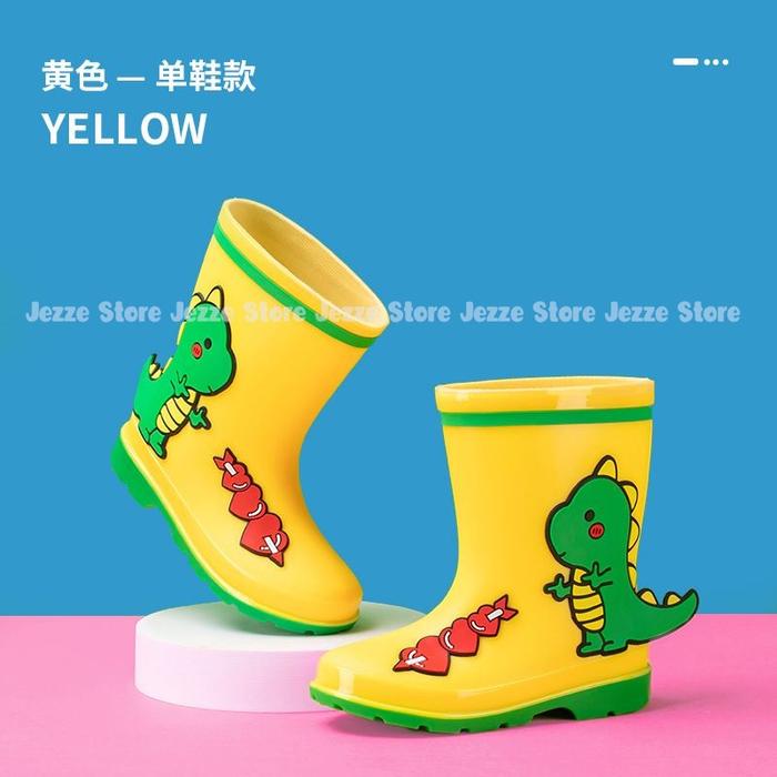 Gambar Sepatu Boot Karet Anak Laki Laki Perempuan Dino Tahan Air - Kuning, 21 dari Jezze Store undefined Tokopedia