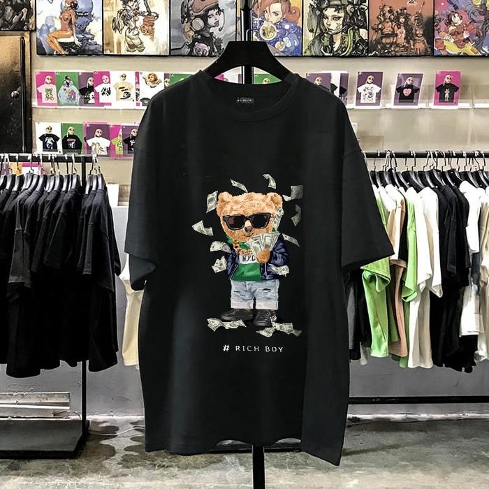 Gambar Kaos Pria Distro Premium Motif - Rich Boy Hitam, XXL dari COMISO STORE undefined Tokopedia