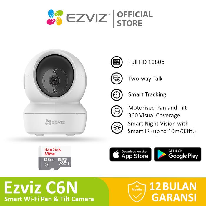 Gambar Ezviz C6N 2MP Smart Home IP Camera CCTV Indoor w/SD Card 64/128/256GB - C6N1080 + 128GB dari Ezviz Official Store undefined Tokopedia