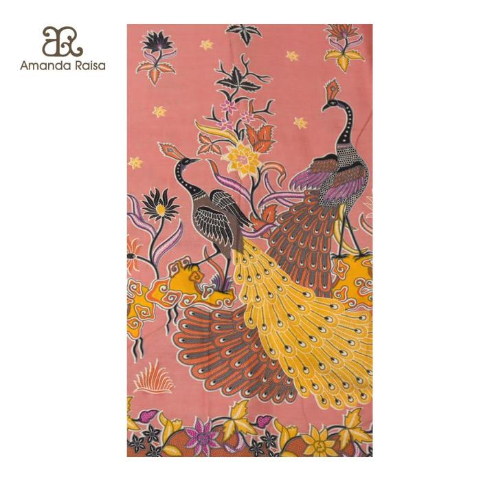 Gambar Kain Batik Meteran Potongan Motif Burung Merak - Pink, 1 meter dari Batik Amanda Raisa undefined Tokopedia
