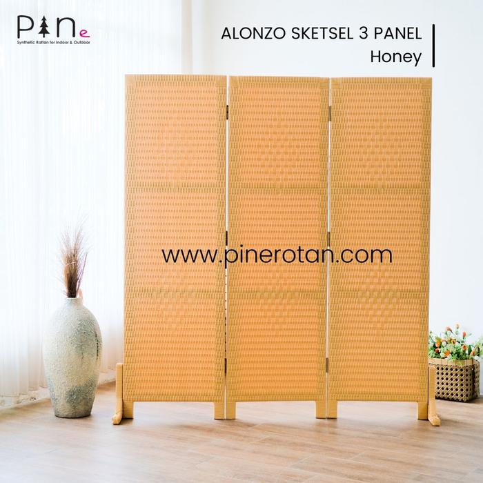 Gambar Sketsel Rotan Polos / Sekat Partisi Ruangan Pine Rotan- Alonzo 3 Panel - honey dari Pine Rotan Jogjakarta undefined Tokopedia