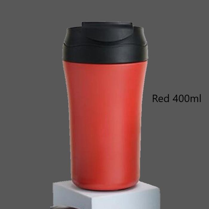 Gambar coffee tumbler stainless 2in1 / botol minum stainless free custom nama - RED400ML, TANPA custom dari samiya jaya undefined Tokopedia