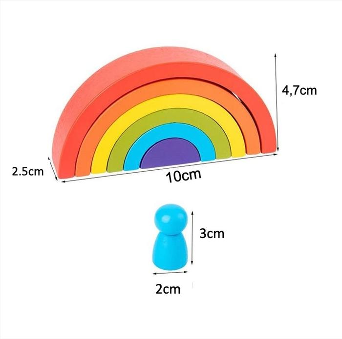 Gambar FG Mainan Montessori Wooden Rainbow Block + Peg Doll Balok Pelangi - RANBOW BLOK KCL dari Gallery Style188 undefined Tokopedia