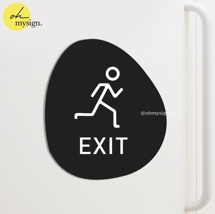 Gambar Tulisan Exit Sign Board Akrilik Tempel Dinding Papan Acrylic - Stone Hitam, 10cm dari Oh My Sign undefined Tokopedia