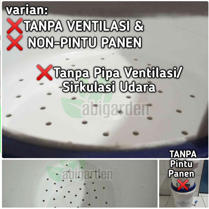 Gambar Paket Komposter Ember Tumpuk Pengolahan Sampah Organik Kompos Rumahan - NoVen-NoPintuPN dari Abigarden Tools undefined Tokopedia