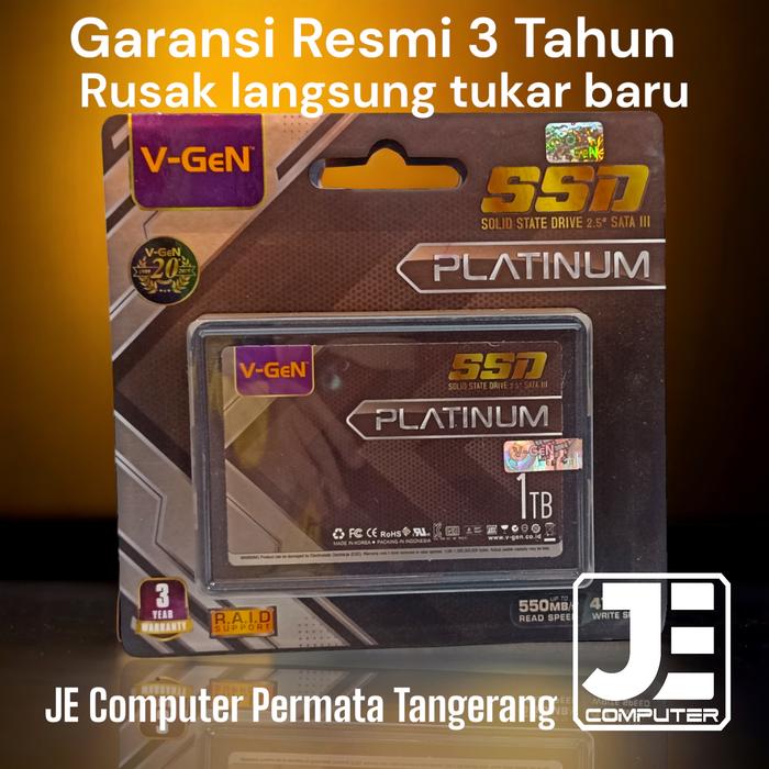 Gambar SSD VGEN V GEN 128GB 256GB 512GB 1TB SATA3 VGEN PLATINUM + HDD CADDY - 1TB, TANPA CADDY dari JE Computer Tangerang undefined Tokopedia