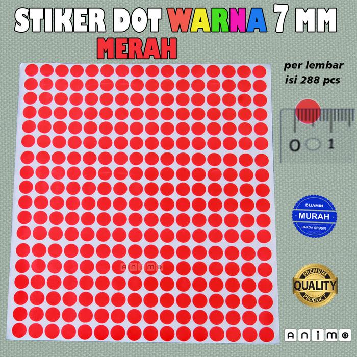 Gambar Stiker Bulat Warna - COLOR DOT STICKERS - Merah 7 MM dari ANIMO LABEL undefined Tokopedia