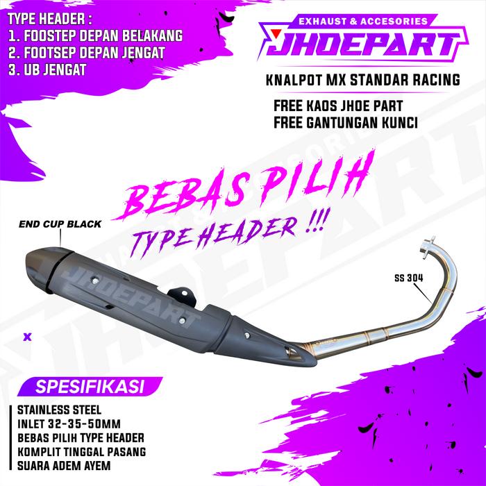 Gambar Knalpot Standar Racing MX King MX NEW MX OLD Original Jhoe muffler - MX KING V1 V2, STEP DPN JENGAT dari Jhoe Part Shop undefined Tokopedia